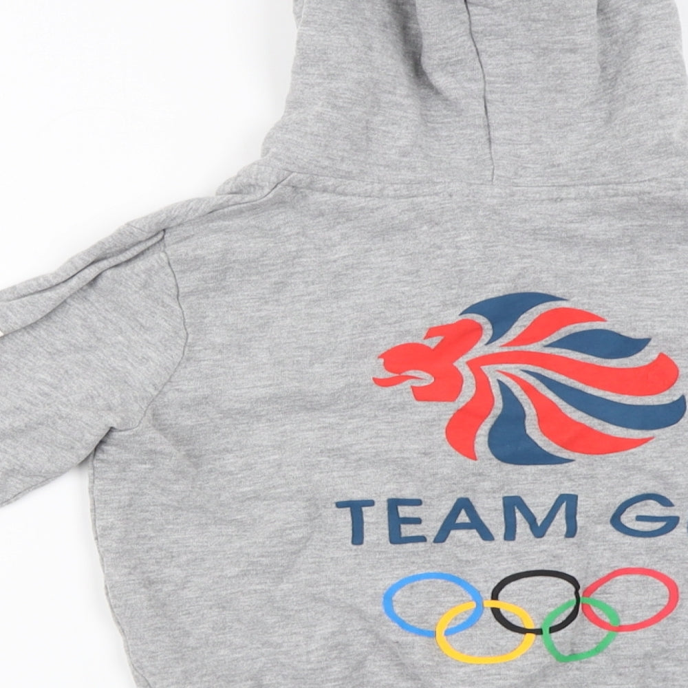 Team GB  Boys Grey   Full Zip Hoodie Size 7-8 Years