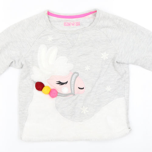 snooze Girls Grey   Pullover Jumper Size 6-7 Years