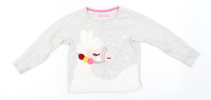 snooze Girls Grey   Pullover Jumper Size 6-7 Years