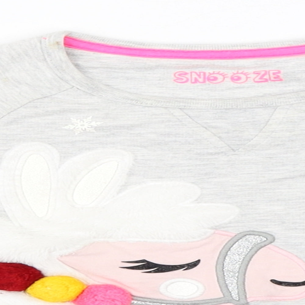 snooze Girls Grey   Pullover Jumper Size 6-7 Years