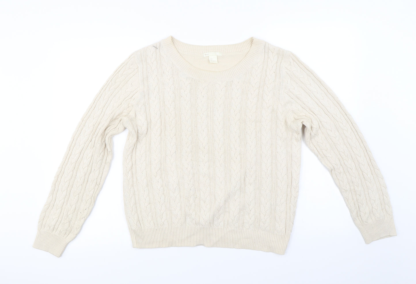 H&M Womens Ivory   Pullover Jumper Size L