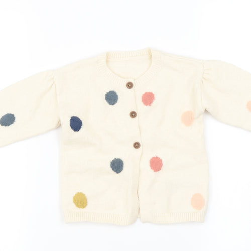 Marks and Spencer Girls Ivory   Cardigan Jumper Size 18-24 Months