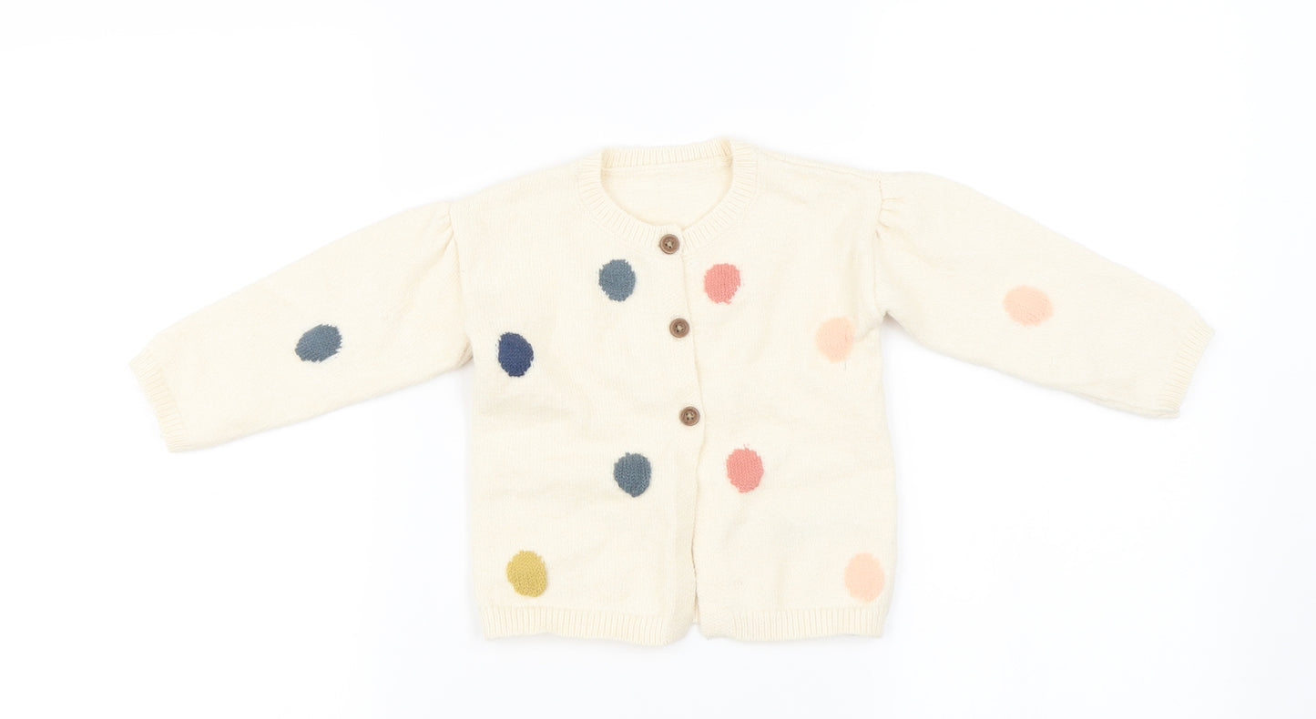 Marks and Spencer Girls Ivory   Cardigan Jumper Size 18-24 Months