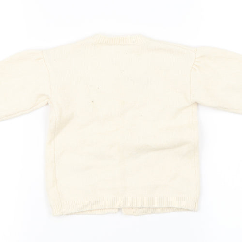 Marks and Spencer Girls Ivory   Cardigan Jumper Size 18-24 Months