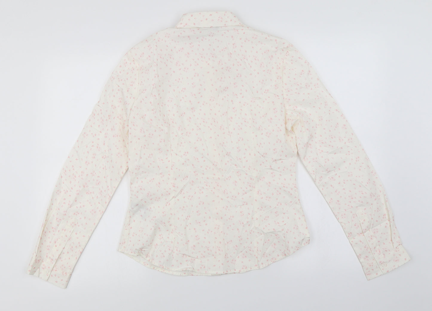 Marks and Spencer Womens Ivory Floral  Basic Button-Up Size 10