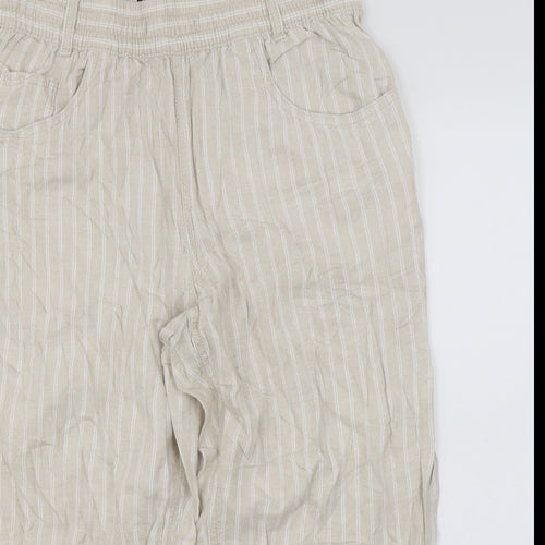 Marks and Spencer  Womens Ivory Striped  Trousers  Size 12 L20 in