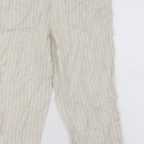 Marks and Spencer  Womens Ivory Striped  Trousers  Size 12 L20 in
