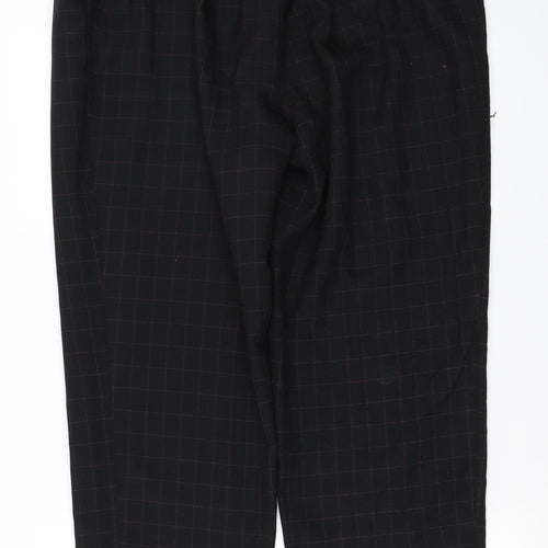 Marks and Spencer Womens Black Check  Trousers  Size 20 L23 in