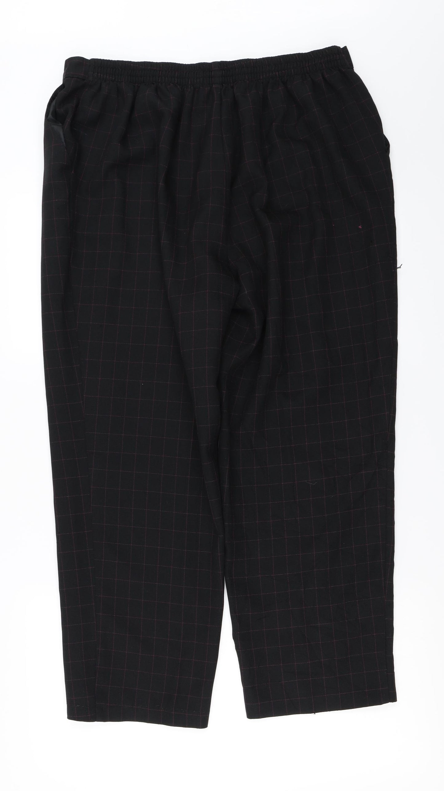 Marks and Spencer Womens Black Check  Trousers  Size 20 L23 in