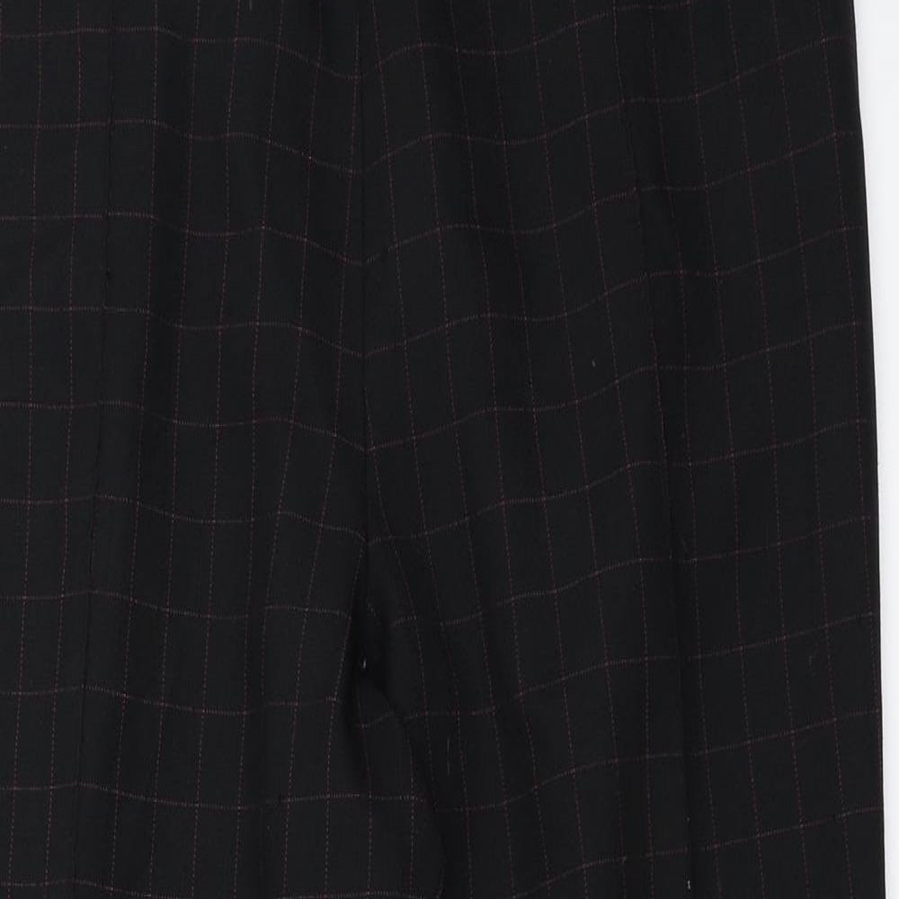 Marks and Spencer Womens Black Check  Trousers  Size 20 L23 in