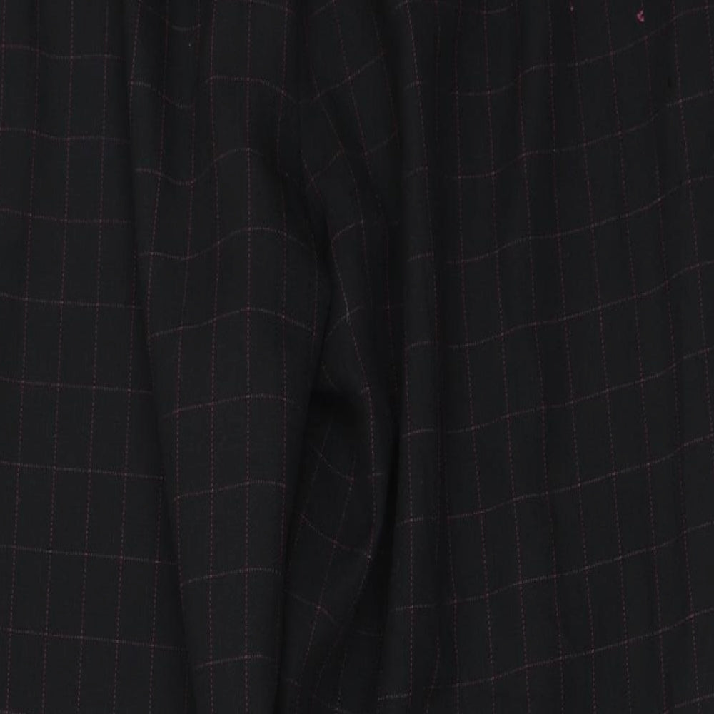 Marks and Spencer Womens Black Check  Trousers  Size 20 L23 in