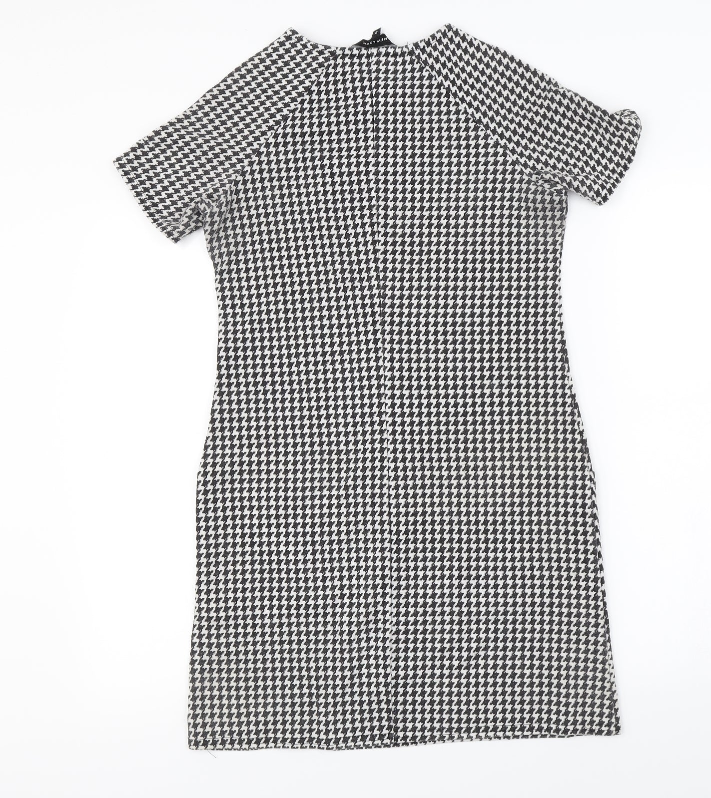 New Look Womens Black Check  A-Line  Size 8