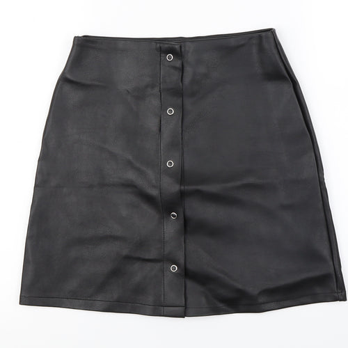 PRETTYLITTLETHING Womens Black   A-Line Skirt Size 6