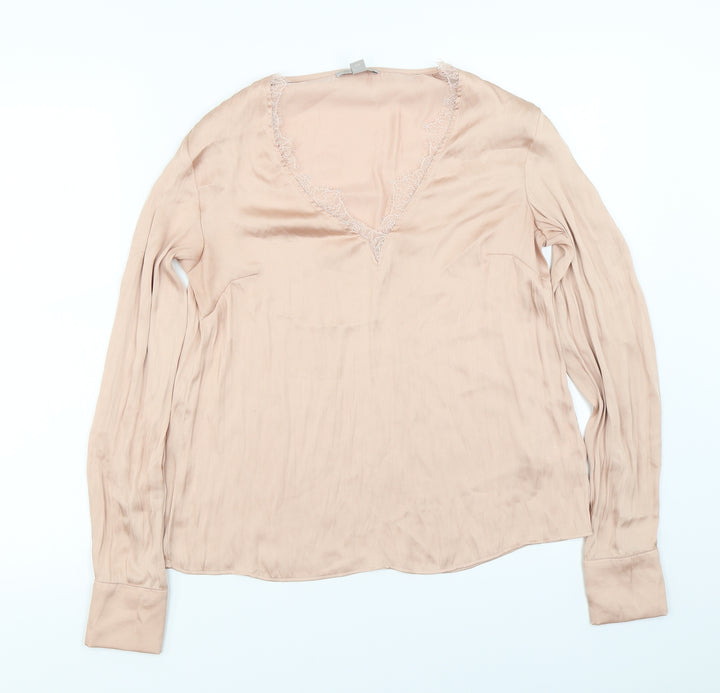 H&M Womens Pink   Basic Blouse Size 8