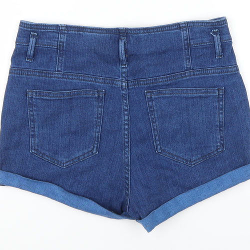Topshop Womens Blue  Denim Hot Pants Shorts Size 28 in