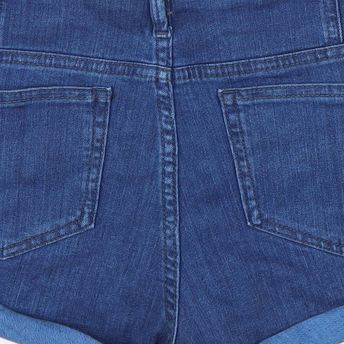 Topshop Womens Blue  Denim Hot Pants Shorts Size 28 in