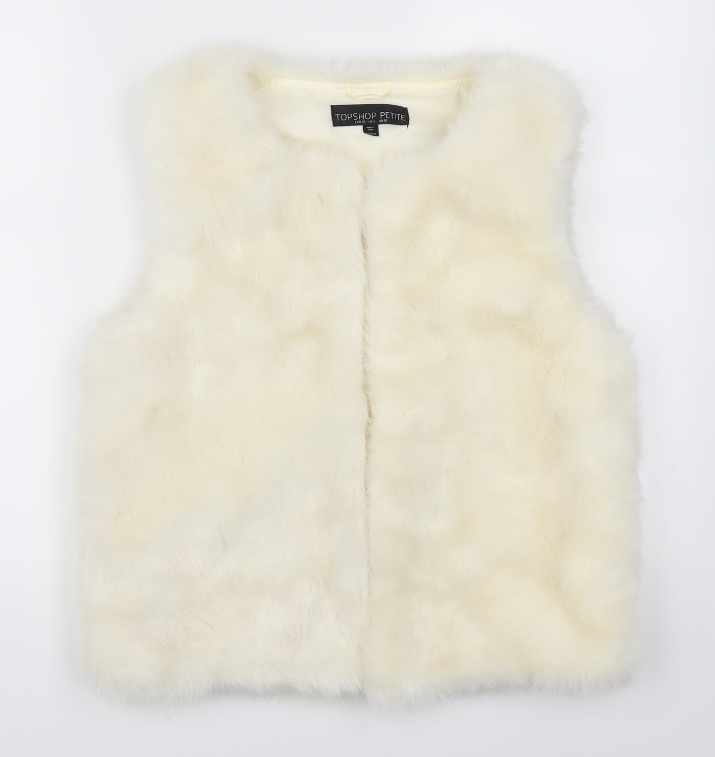 Topshop Womens White   Gilet Coat Size 10  - Cream