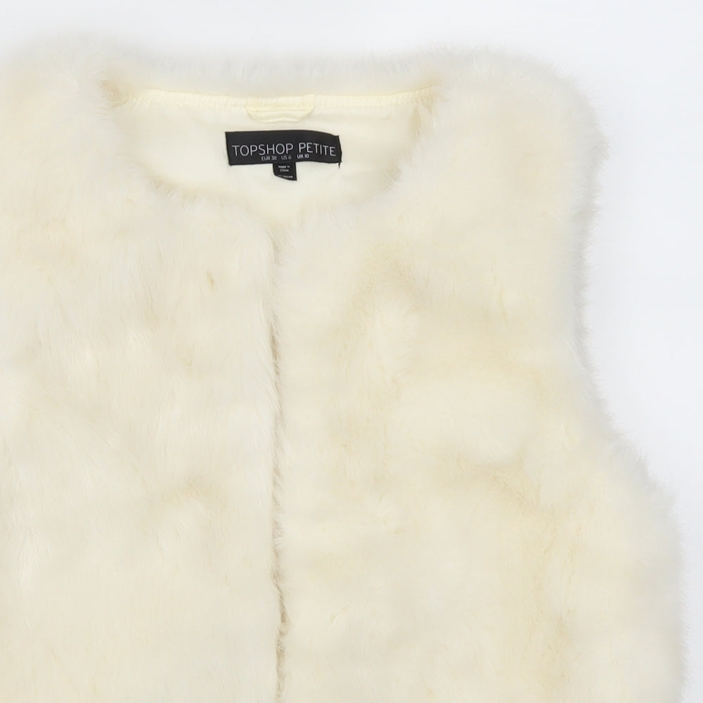 Topshop Womens White   Gilet Coat Size 10  - Cream