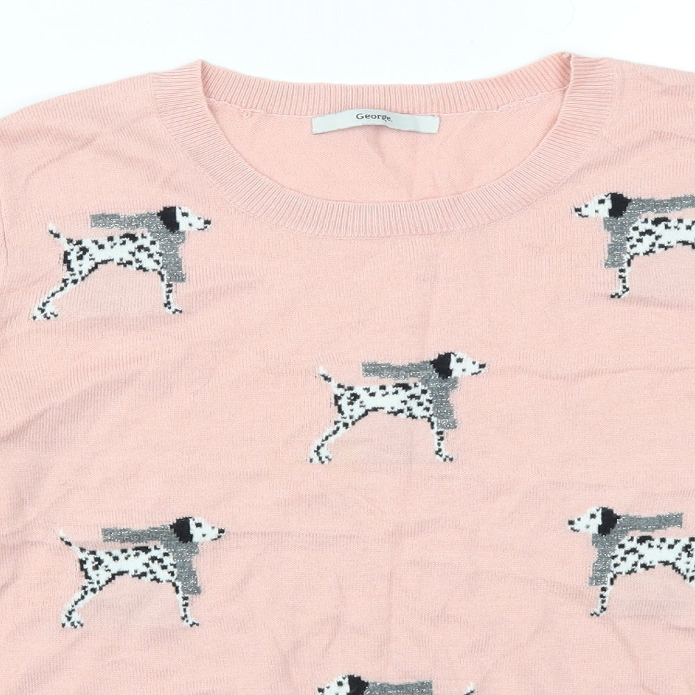 George Womens Pink Animal Print  Pullover Jumper Size 14  - Dalmations