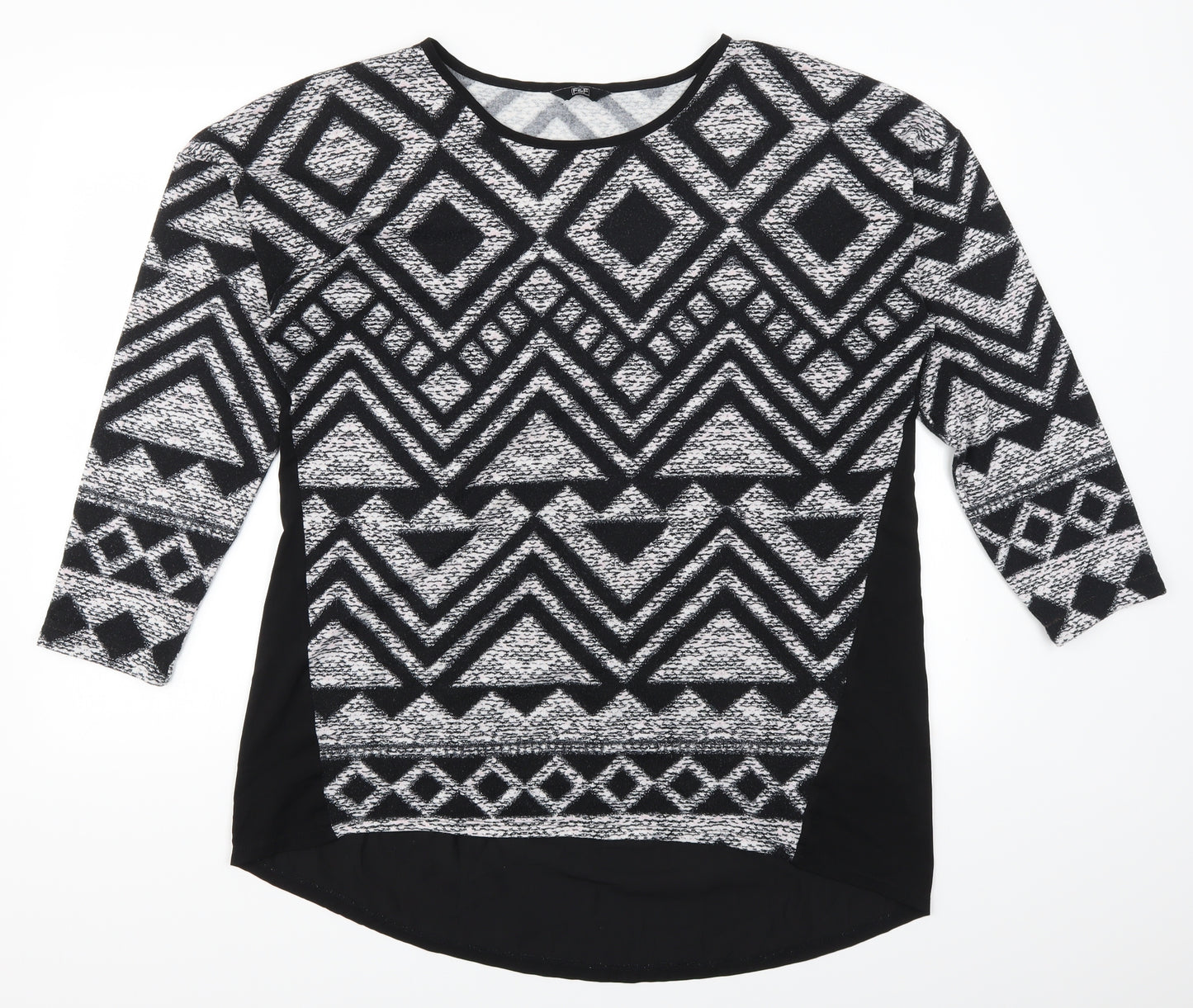 F&F Womens Grey Geometric  Basic T-Shirt Size 18