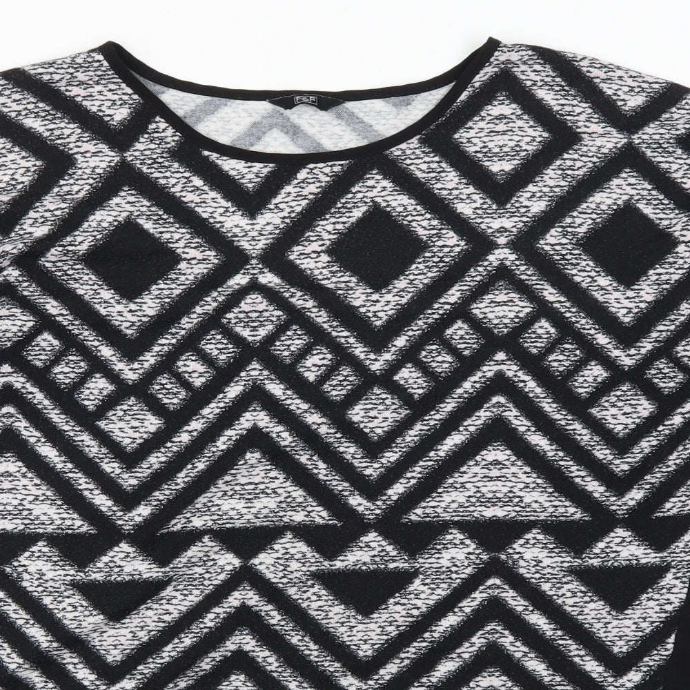 F&F Womens Grey Geometric  Basic T-Shirt Size 18