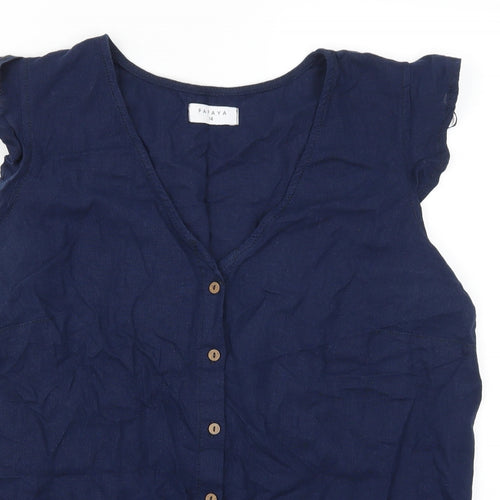 Papaya Womens Blue   Basic Button-Up Size 14