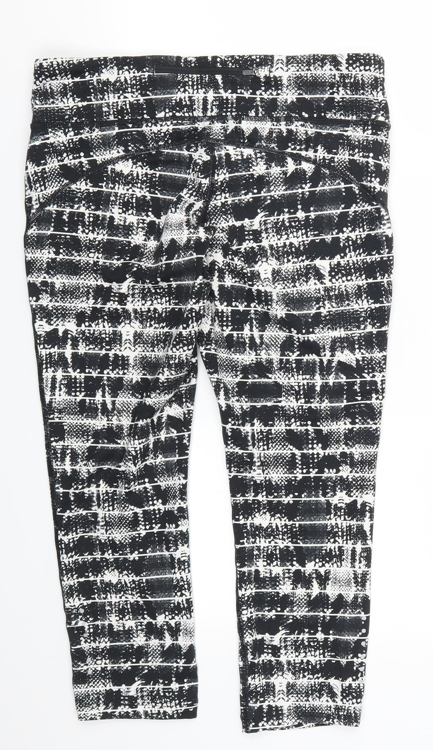 Nike Womens Grey Striped  Cropped Leggings Size L L22 in