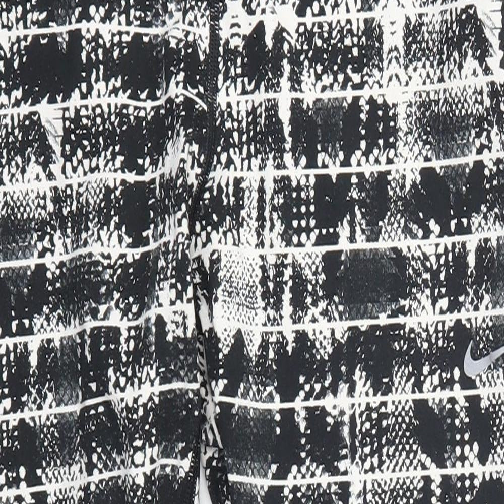 Nike Womens Grey Striped  Cropped Leggings Size L L22 in