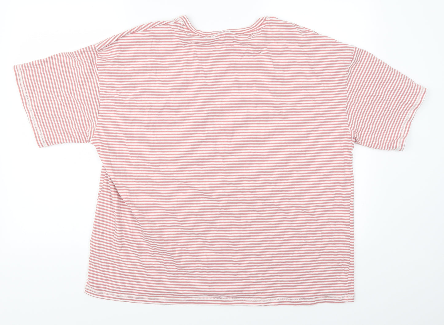 NEXT Womens Pink Striped  Top Pyjama Top Size 14