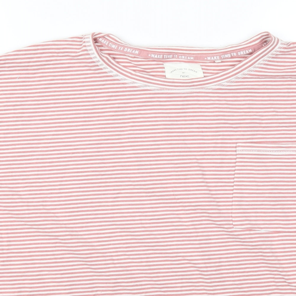 NEXT Womens Pink Striped  Top Pyjama Top Size 14
