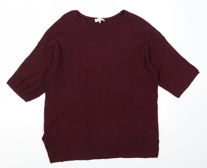 Warehouse Womens Red   Pullover Jumper Size 6  - Burgundy
