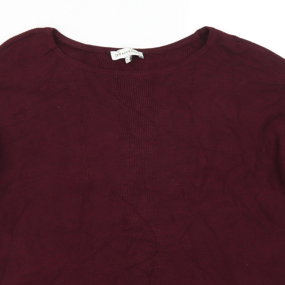 Warehouse Womens Red   Pullover Jumper Size 6  - Burgundy
