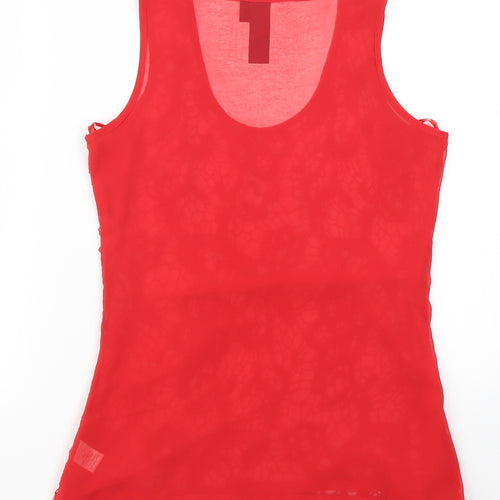 Blue Paris Womens Red  Lace Basic Tank Size S