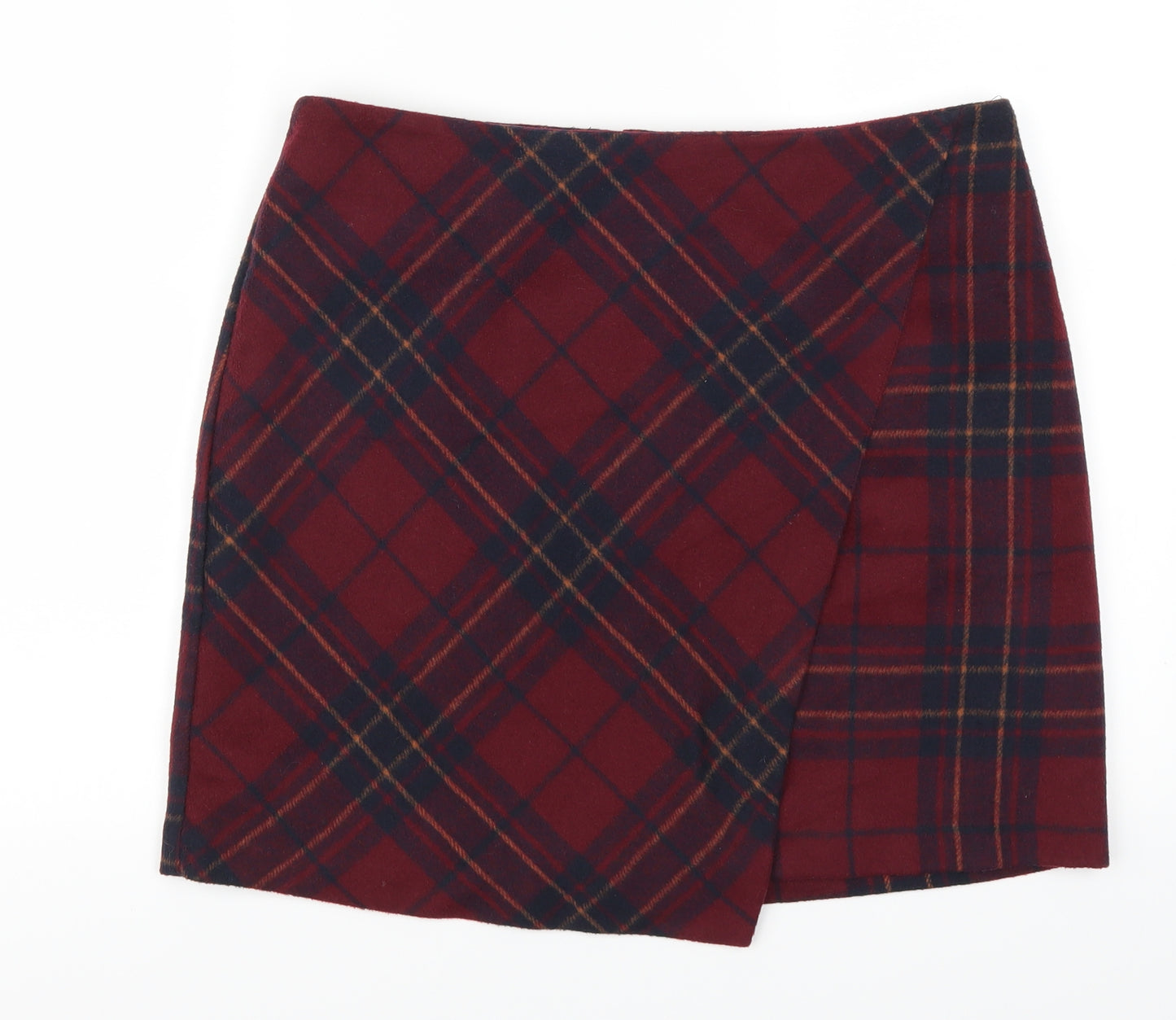 George Womens Red Check  Mini Skirt Size 14