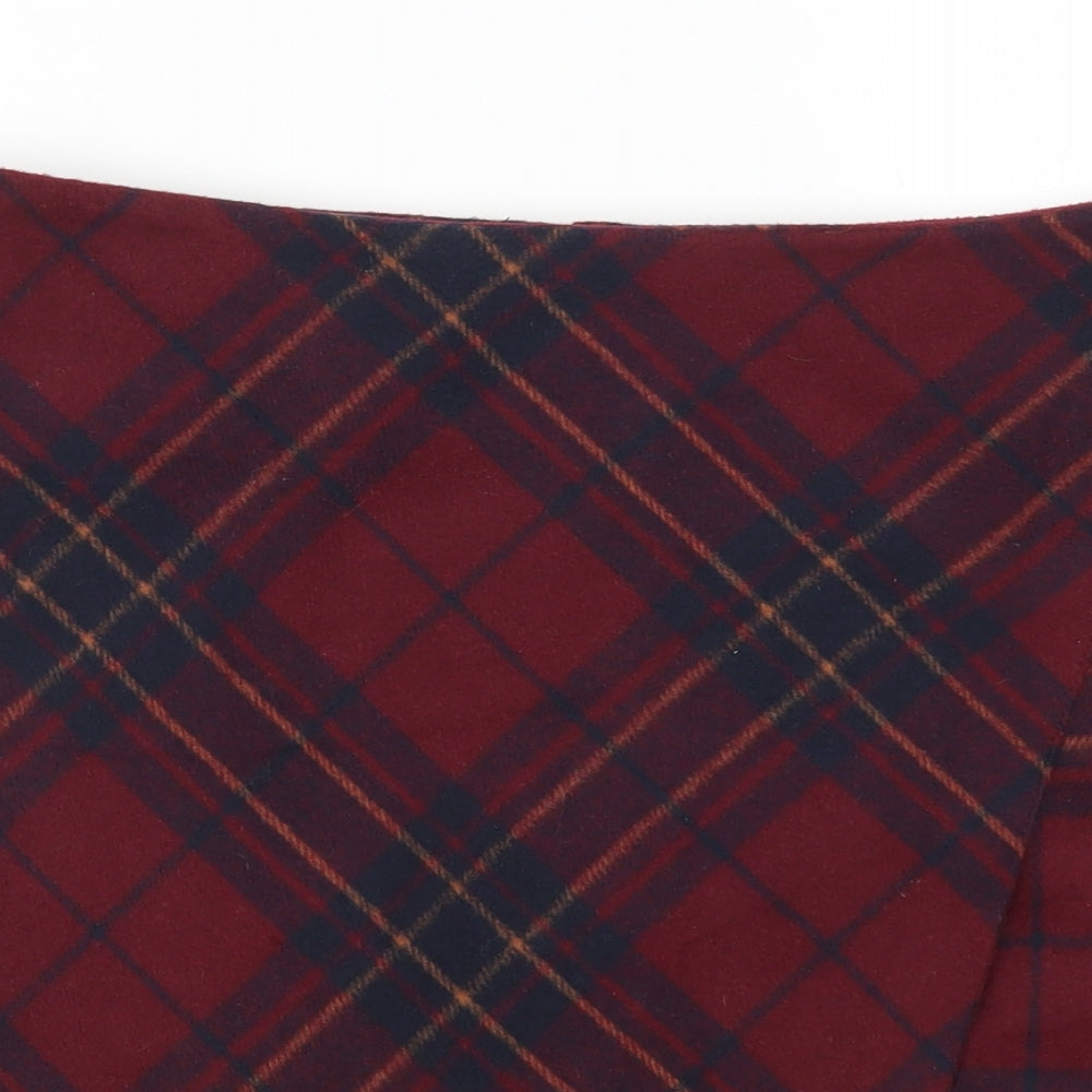 George Womens Red Check  Mini Skirt Size 14