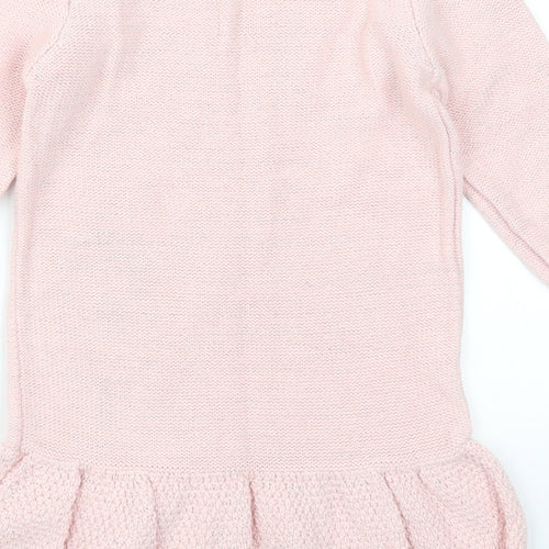 George Girls Pink  Knit Jumper Dress  Size 3-4 Years  - Girl Bunny