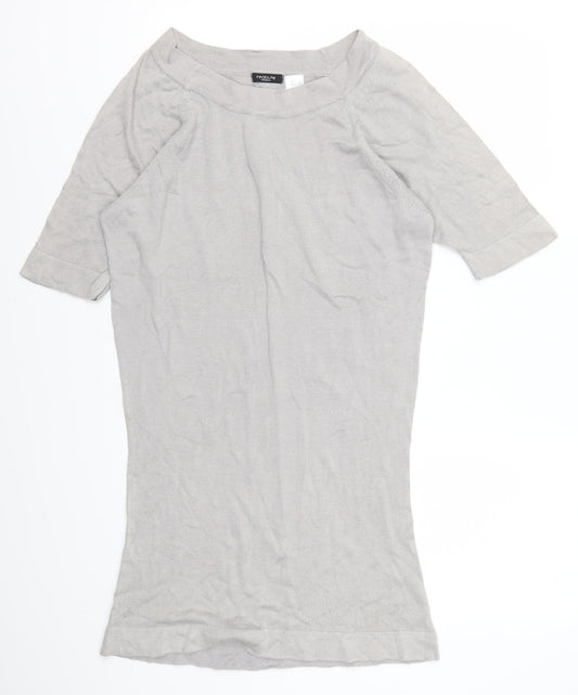 Front view of La Redoute women’s grey jumper dress, size UK 6