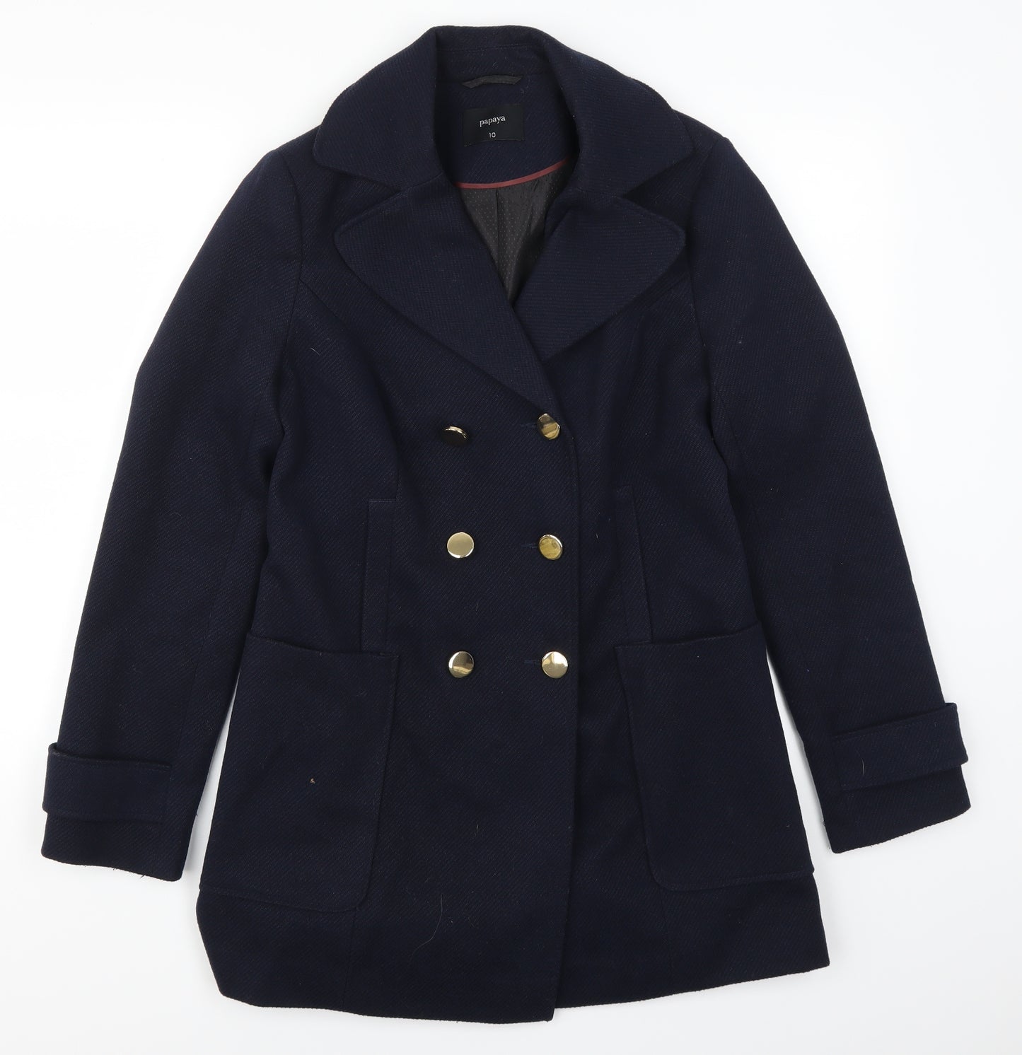 Papaya Womens Blue   Pea Coat Coat Size 10