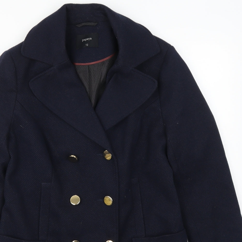 Papaya Womens Blue   Pea Coat Coat Size 10