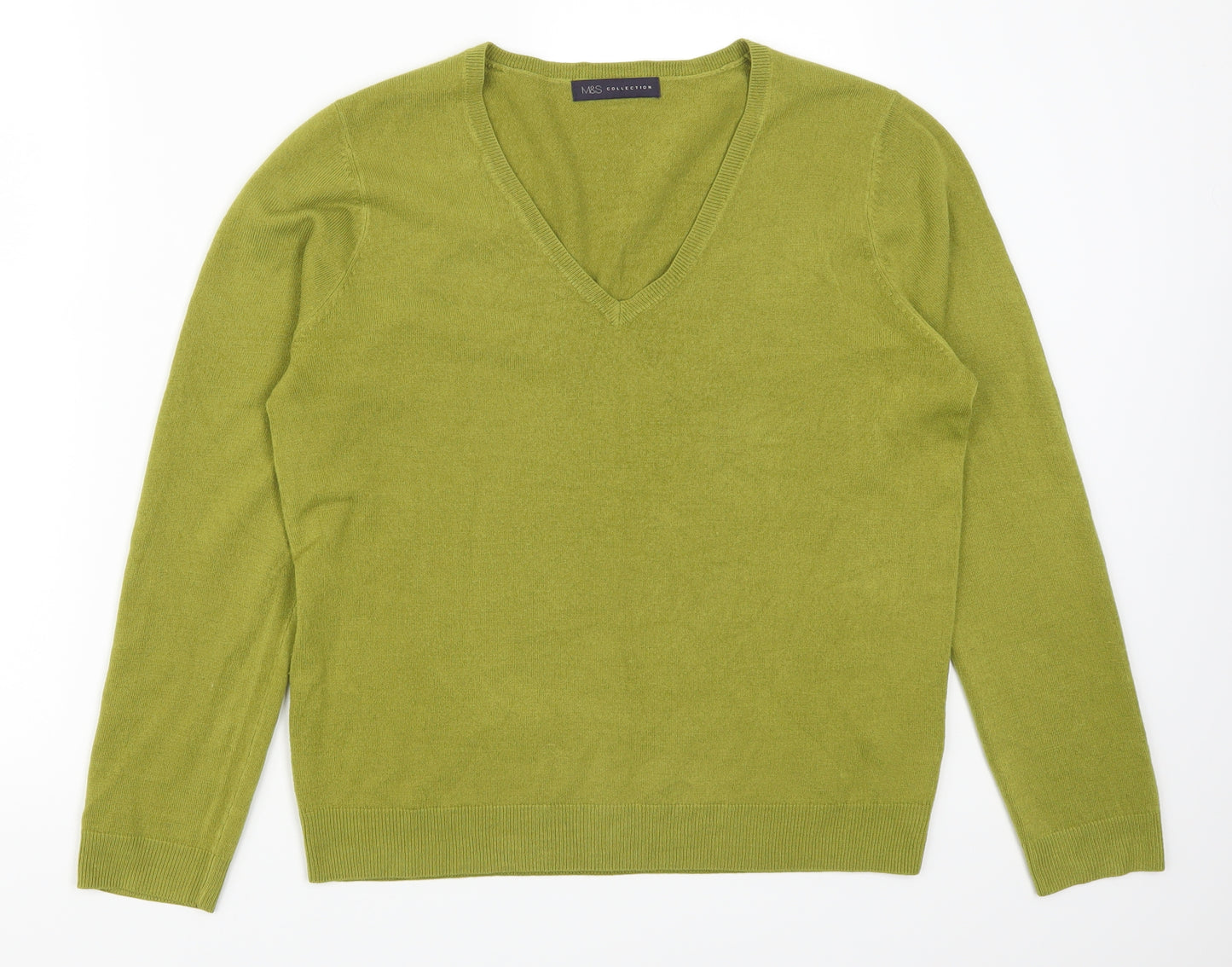 Marks and Spencer Womens Green  Knit Pullover Jumper Size 14