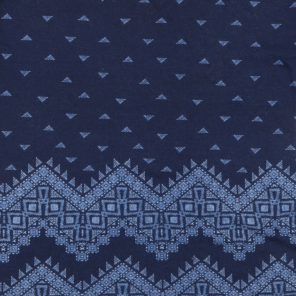 F&F Womens Blue Geometric  Basic T-Shirt Size 16