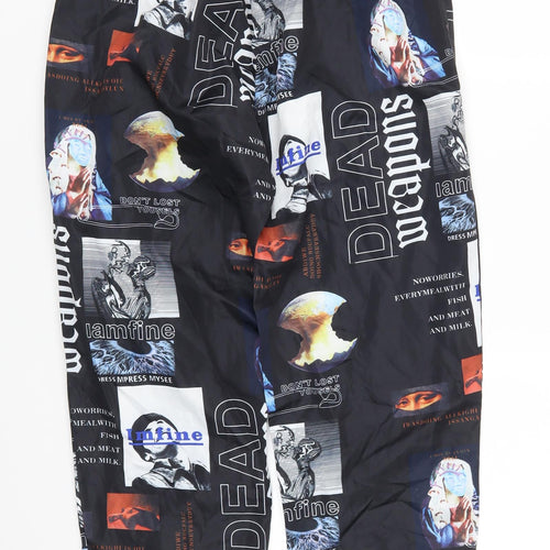 SheIn Womens Black Geometric  Trousers  Size M L25.5 in - Graphic Prints