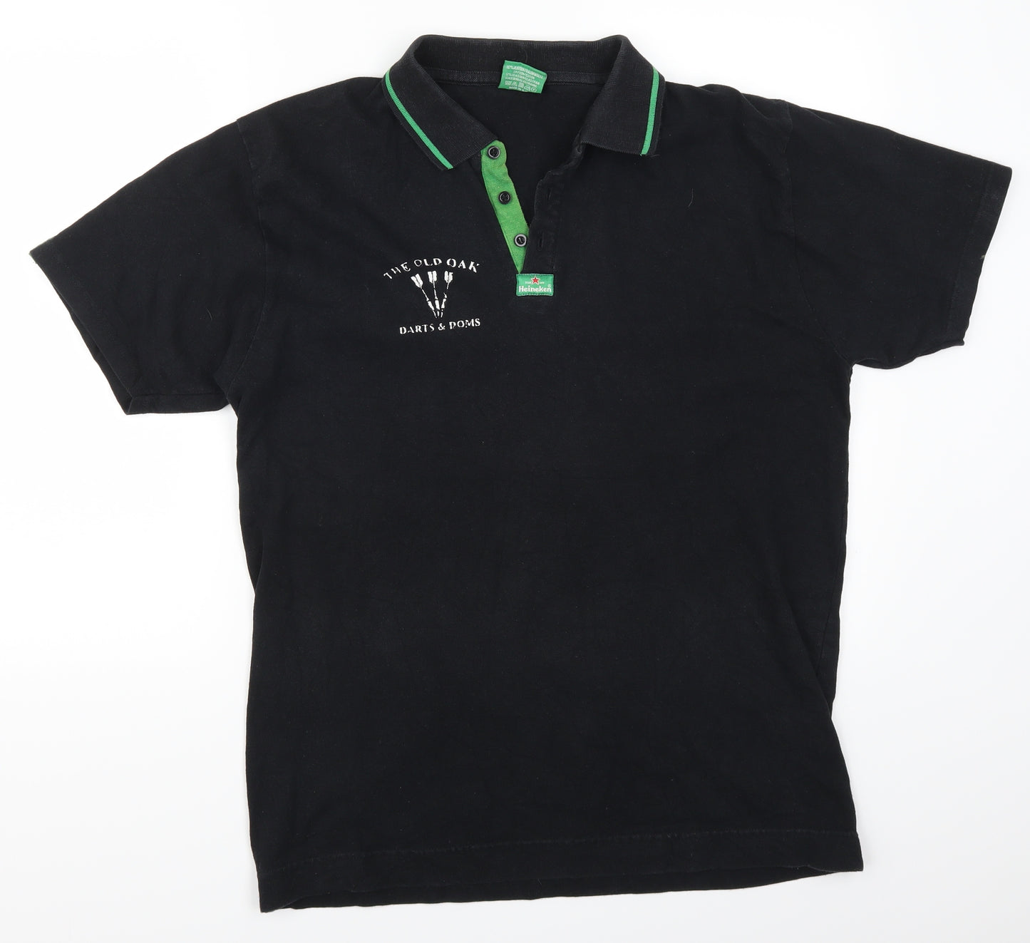 Heineken Mens Black    Polo Size L  - The Old Oak Darts