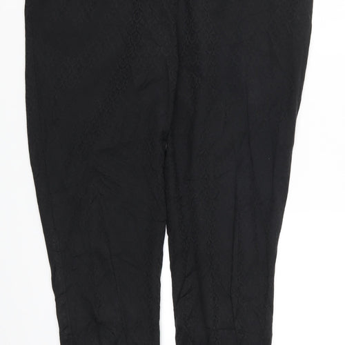 Oasis Womens Black Geometric  Trousers  Size 16 L28 in
