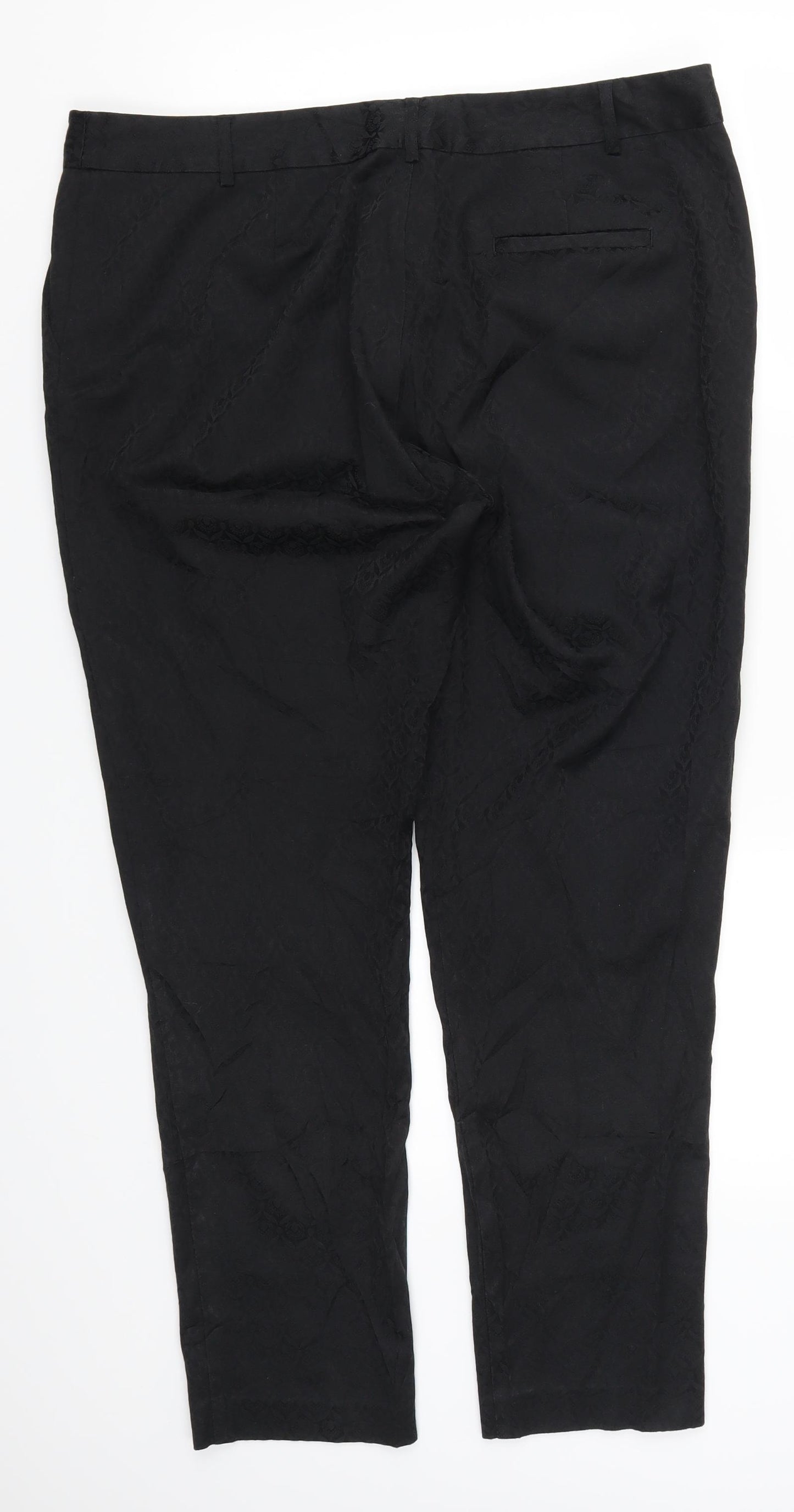 Oasis Womens Black Geometric  Trousers  Size 16 L28 in