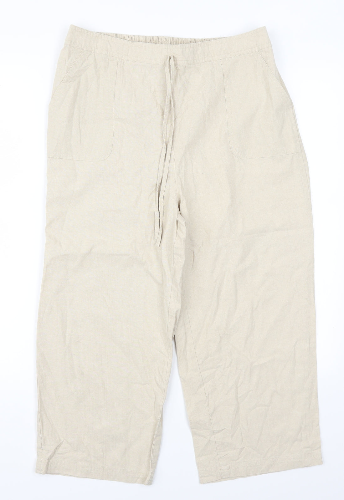 EWM Womens Beige   Trousers  Size 14 L21 in
