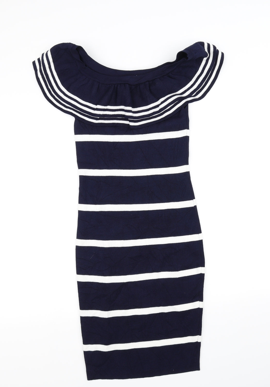 Drole de copine Womens Blue Striped  Fit & Flare  Size M
