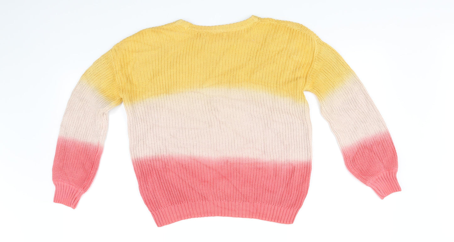 M&S Collection Girls Yellow   Pullover Jumper Size 9-10 Years