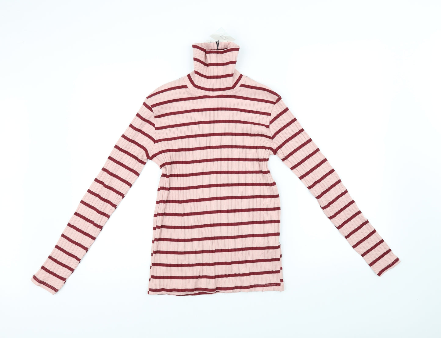 Zara Girls Pink Striped  Basic T-Shirt Size 13-14 Years