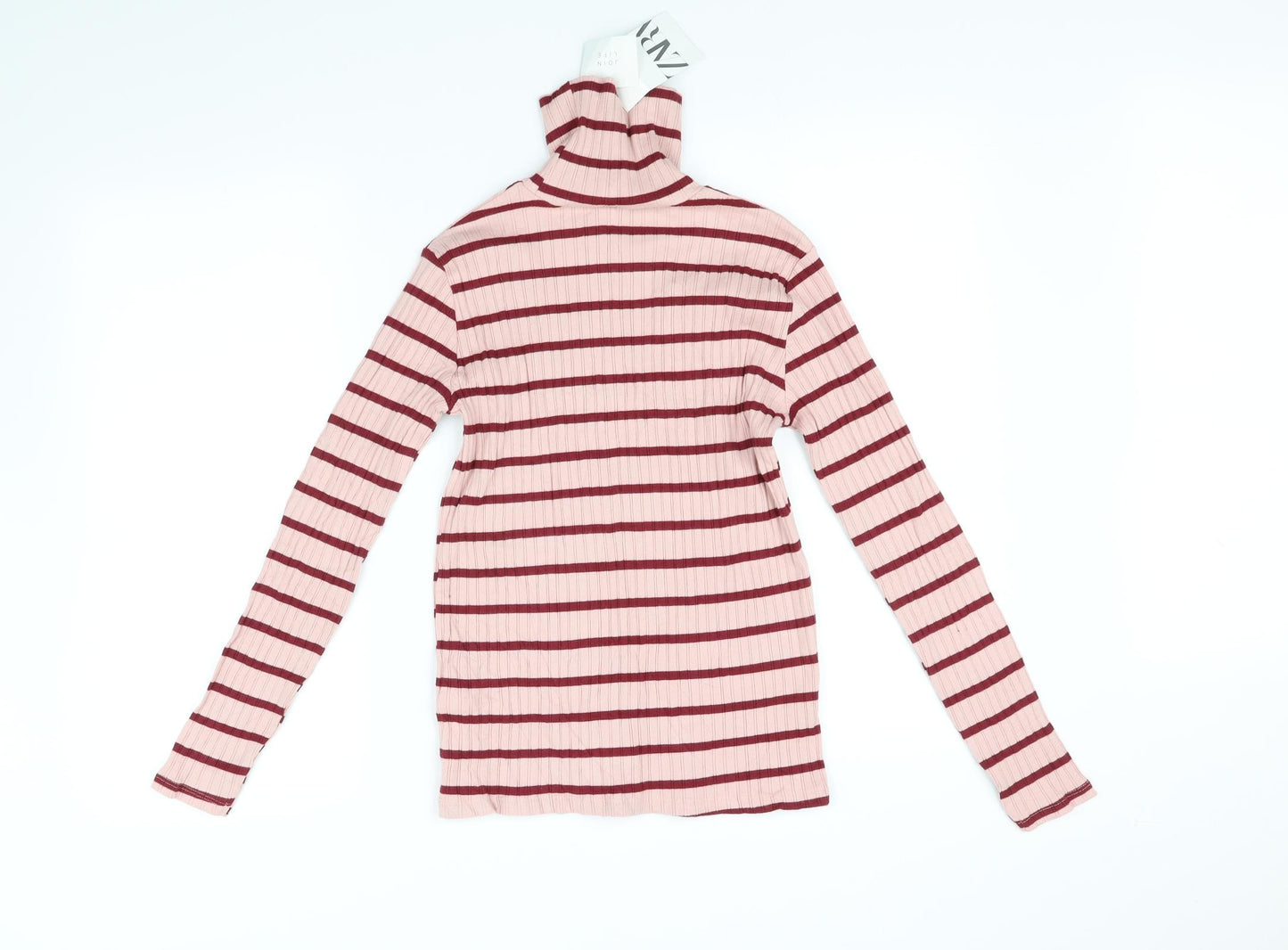 Zara Girls Pink Striped  Basic T-Shirt Size 13-14 Years